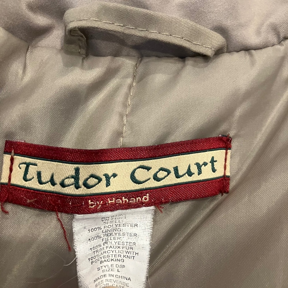 Vintage Tudor Court Haband Womens Tan Insulated Parka Jacket Taupe Size Large - Picture 3 of 10